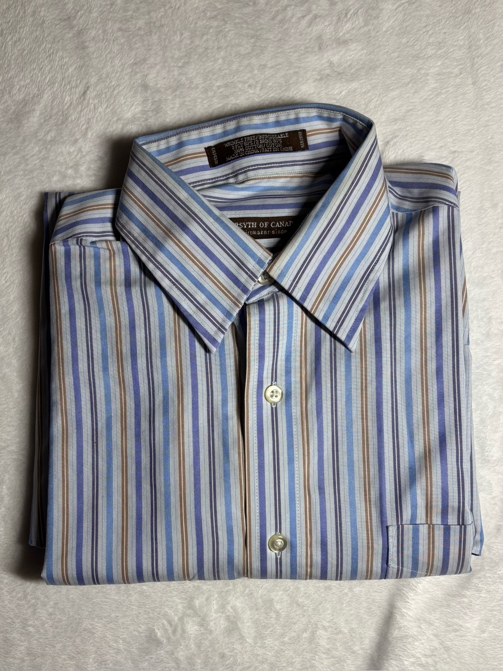 𝅺Forsyth of Canada Button down Striped Dress Shirt Size M